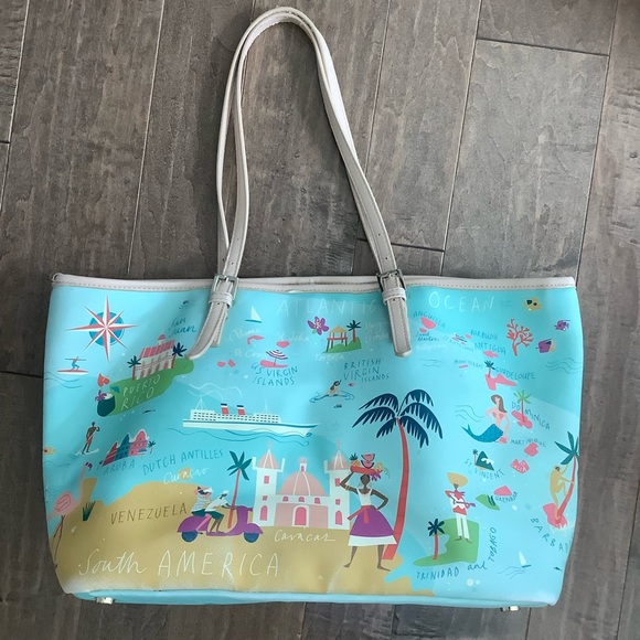 Spartina 449 Handbags - Spartina 449 Colorful The Caribbean Sea  Print Tote Bag